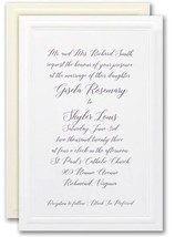 Traditional Wedding Invitations Embossed Border Raised Print Classic Panel Card - £211.36 GBP