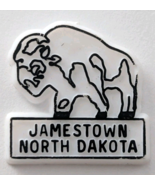 Jamestown North Dakota Bison Buffalo Pin White Black Plastic Souvenir Tr... - $13.86 CAD