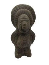 Mesoamerican Ceramic Statue Aztec Mayan Bird Gold Clay 4.5&quot; Brown - £15.62 GBP
