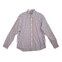 TAILOR VINTAGE Fast Dry Performance Men&#39;s XL Red Blue Gingham Button Dow... - £16.47 GBP