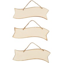 Unfinished Blank Hanging Wood Plaque Sign For Crafts (3 Pack) 11.5 X 4&quot; - $21.99