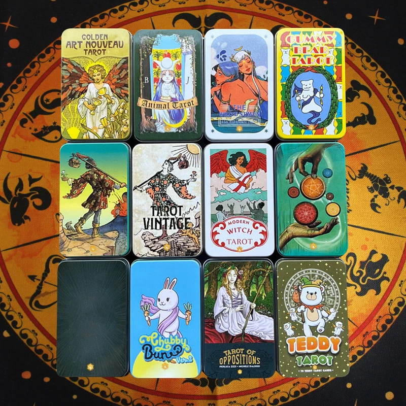 37 Style 78 Cards Tarot Oracle Cards Tin Metal Box New Upgrade Card Edge Party - £18.17 GBP+