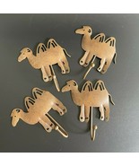 Set of 4 Camel Metal Wall Hanging Towel Hat Coat Purse Hook Key Holder H... - $26.99