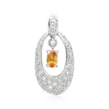 Jewelry of Venus fire Orange sapphire silver pendant - £616.42 GBP