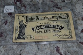 Lot of 2 World Columbian Exposition 1893 Passes: Chicago &amp; Manhattan Day - £236.06 GBP