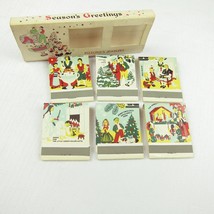 6 Vintage Matchbooks Set FULL Matches Holiday Christmas Everywhere Aroun... - £31.89 GBP