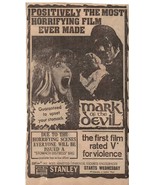 VINTAGE 1972 Mark of the Devil Newspaper Advertisement - £23.52 GBP