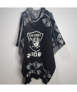 Raiders Alpaca Wool Poncho American Football, Hooded,Made In Ecuador - $59.39