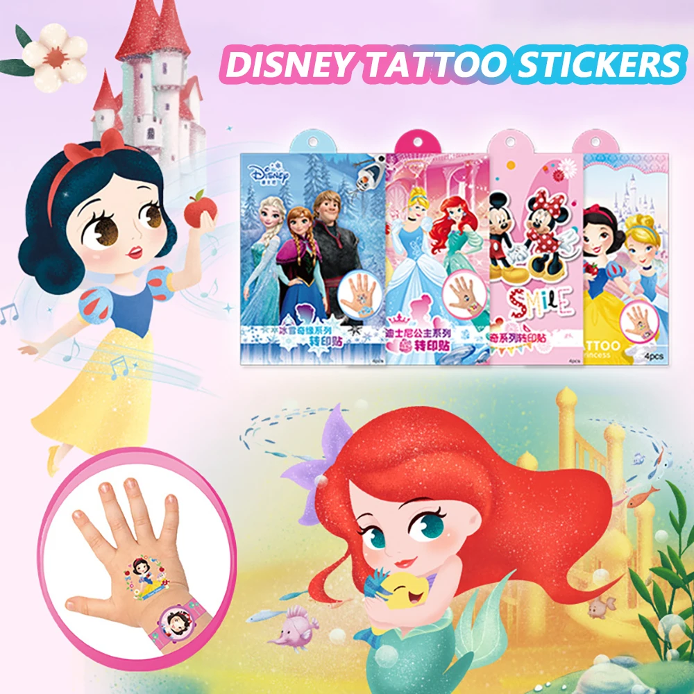 Play sticker 4pcs Tattoo stickers  Princess Sofia Unicorn Frozen Action Figure C - £23.47 GBP