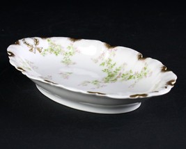 Haviland Limoges Schleiger 67 Green Floral Oval Relish Dish, Antique Fra... - £15.69 GBP