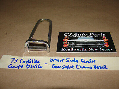 OEM 73 Cadillac Deville LEFT TOP FENDER TURN SIGNAL INDICATOR CHROME TRI... - $39.59