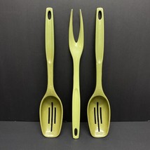 FOLEY Nylon Plastic slotted Serving Spoon @ Fork Lot Of 3 Vintage Avocad... - $13.86