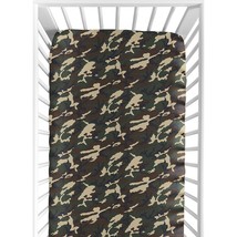 Green Camo Fitted Crib Sheet for Baby and Toddler Bedding Sets by Sweet ... - $42.99