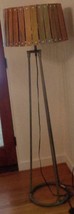 Tall Metal Based Floor Lamp – Wooden Drum Diffuser Shade – Needs Tlc – Working - £157.77 GBP
