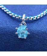 Sterling silver Blue Murano Glass Sea Snail Dangle Charm Gift for her 79... - $330.03 MXN