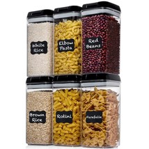 Airtight Food Storage Container (Set Of 6) - Bonus Measuring Cup - Label... - £39.33 GBP