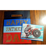 FATHER&#39;S DAY MUSICAL [1 Card + 1 BAG] Hallmark Daddy Best Motorcycle Bik... - £3.87 GBP