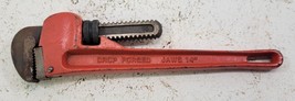 *PV43) Vintage 14&quot; Heavy Duty Drop Forged Adjustable Jaws Pipe Wrench Ta... - $182.08 MXN