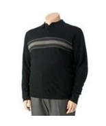 Mens Sweater Polo Big &amp; Tall Dockers Black Houndstooth Long Sleeve $60-s... - £18.07 GBP