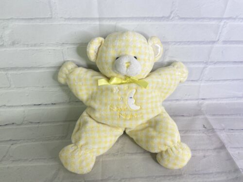 Kids Preferred Baby Yellow Bear Night Night Plaid Star Stuffed Animal Plush Toy - £27.17 GBP