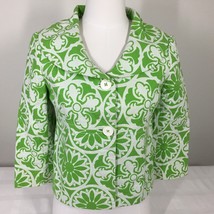 Lilly Pulitzer Size 4 Jacket Green &amp; White Cotton - $29.99