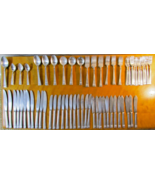 Vintage Stainless Steel Flatware Set XO Design 108 Piece 12 Place Setting - $337.84 CAD