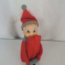 Vintage Elf Pixie Sprite Felt Knee Hugger Shelf Sitter Ornament Xmas Made Japan - £27.24 GBP