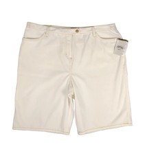 NWT Bob Mackie Wearable Art Women&#39;s XL White Stretch Smart Denim Shorts 39x10 - £15.43 GBP