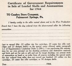 WWII US Government War Production Board Order Certificate Ammunition Home Front - £37.60 GBP