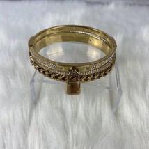 Michael Kors Gold Bracelets Set of 2 Inlaid Pave Padlock Chain - $69.00