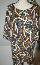 New Womens L NWT Nicole Miller Studio Collection Silk Dress Tie Blue Pink Purple - £381.45 GBP