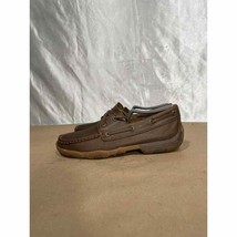 Twisted X Bomber Boat Shoes Brown Leather Driving Moc Toe Lace Up WDM0003 Sz 6.5 - £23.90 GBP