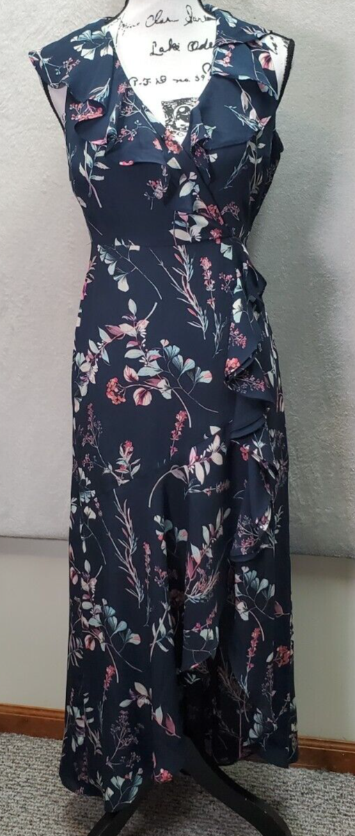 Banana republic floral ruffle wrap dress clearance