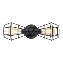 2-Light Industrial Bathroom Vanity Light, Metal Wire Cage Wall Sconce, Vintage E - £45.19 GBP