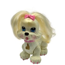 Fisher Price Snap N Style Shih-Tzu Cream 4 1/2&quot; Toy Dog Pink Bow - £7.60 GBP