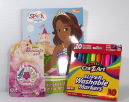 Coloring Activity Book 10 Washable Markers &amp; Beauty Set Girls New - $10.95