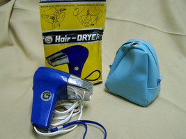 Vintage Blue Travel Size G Hair Blow Dryer - Model #444 - £23.36 GBP