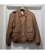 Vintage Paris Sports Club Genuine Leather Bomber Jacket XL Brown - $1,372.73 MXN