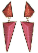Amrita Singh Gold Coral Fuschia Resin Northampton Spike Earrings ERC 821... - £15.25 GBP