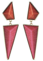 Amrita Singh Gold Coral Fuschia Resin Northampton Spike Earrings ERC 821... - £15.14 GBP