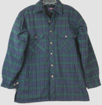 $20 Big Yank Green Plaid Quilted Lined Vintage 90s Shirt Trucker Men&#39;s Jacket M - £13.61 GBP