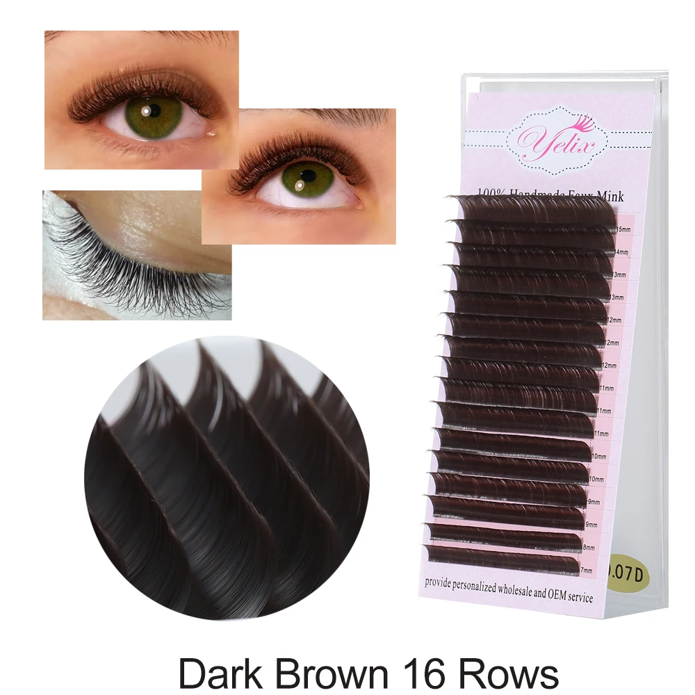 Yelix 16rows Brown False Eyelashes Extension Individual Lashes  Eyelash ... - $29.43