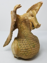 Whimsical Ceramic Dragon Figurine Large Imperfect Handcrafted Mythical D... - $28.45