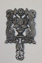 Vintage Aluminum Grape and Scrolls Trivet Ornate Four Footed Stand - $10.00