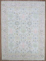 White Pink 9x12 Hand Made Wool Carpet Turkish Oushak Area Rug - £1,361.92 GBP