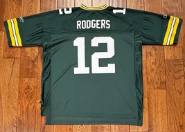 Aaron Rodgers Green Bay Packers Home Jersey Men&#39;s XXL Green Reebok NFL 2XL - £22.95 GBP