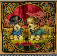 Woven Pillow Case 18&quot;x18&quot; Made In Italy Two Dogs - £127.66 GBP