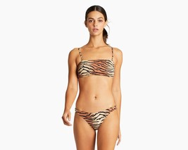 Vitamin A Swim Ziva Tiger Print Mila Bandeau Bikini Top (8/M) Nwt $110 - $110.00