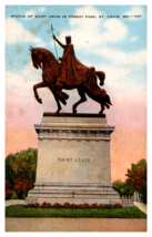 Statue Saint Louis Forest Park St. Louis, MO Missouri Postcard 1948 - £3.13 GBP