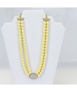AVON PC Ladies Necklace Double String Faux Pearls Rhinestones  Signed Vi... - $291.96 MXN
